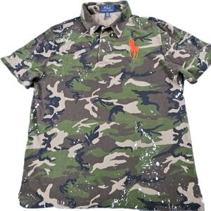 Polo Ralph Lauren Big Pony Camouflage‎ Polo Shirt Youth XL ( Mens S) Embroidered